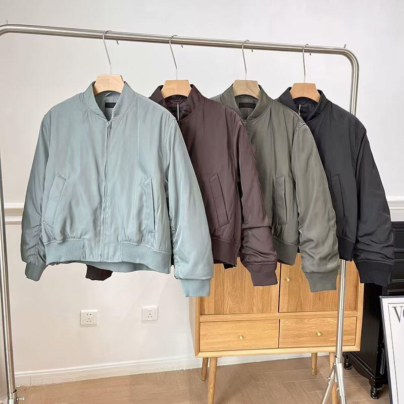 2025 Spring Women's Stand-Up Collar Bomber Jacket