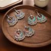Retro Ethnic Style Imitation Miao Silver Fringed Earrings Women'S Bohemian Versatile Long Earrings Travel Photography Vacation Style Earrings