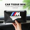 SHEJ3 Car Tissue Box Sun Visor Hanging Napkin Holder Paper Storage Bag For BMW M 1 3 4 5 6 7 Series X1 X3 X4 X5 G20 G38 F48 E36 E39
