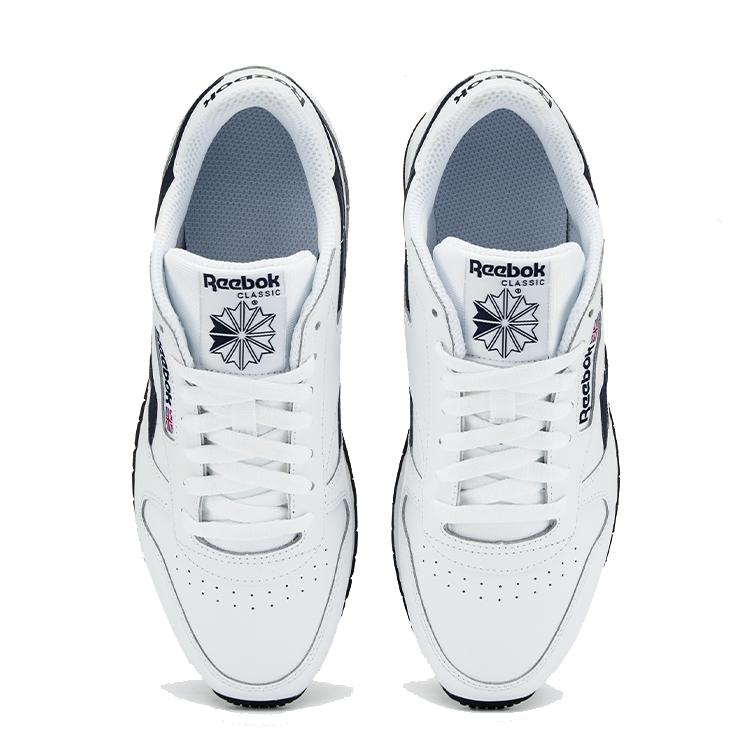 Reebok Klasická kůže Pohodlné Všestranné Protiskluzové Semišové Odolné Vodotěsné Nízké Neformální Běžecké Boty Unisex tenisky Bílé 100033996