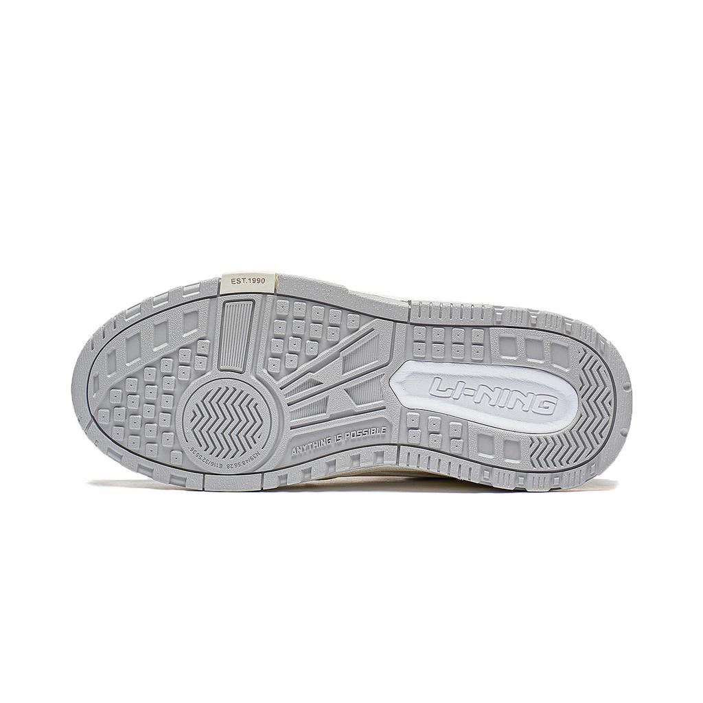 New LiNing Wave Mid Fleece Durable Breathable High Top Skateboard Shoes Women's Ecru AGCT226-1