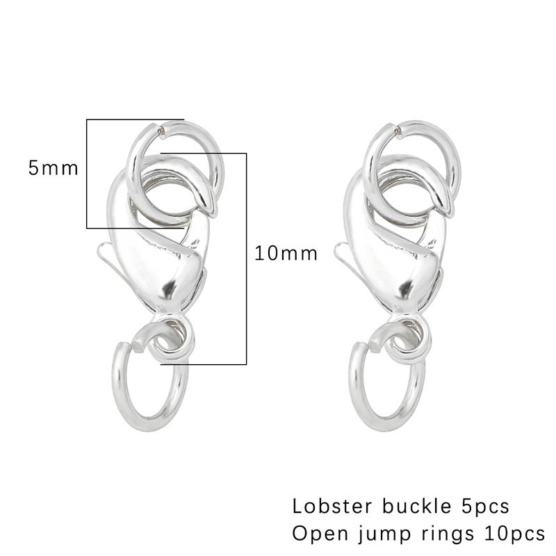 

5 компл./пакет, бронзовая пряжка-лобстер, кольцо для прыжка, ожерелье, браслет, серьги, изготовление ювелирных изделий, аксессуары для рукоделия