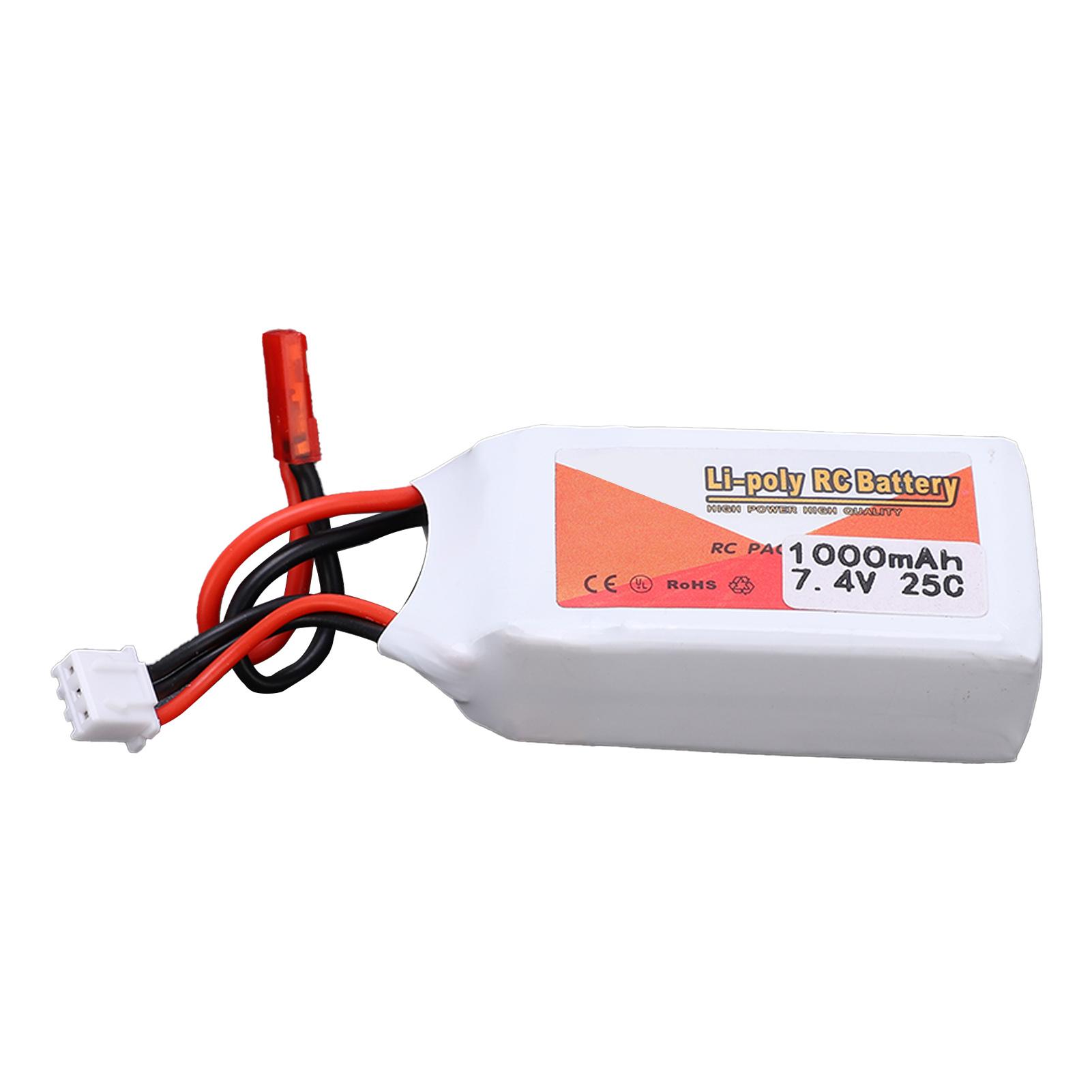 

Акумулятор Li-Polymer Lipo 7.4V 1000mAh 25C з JST-роз ємом для радіокерованих автомобілів, човнів, гелікоптерів