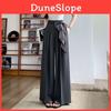 Silk Scarf Loose Fit Trousers For Women High Waist Wide Leg Cotton Blend Fashion