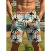 Men's Lightweight Beach Sunset Palm Print Shorts