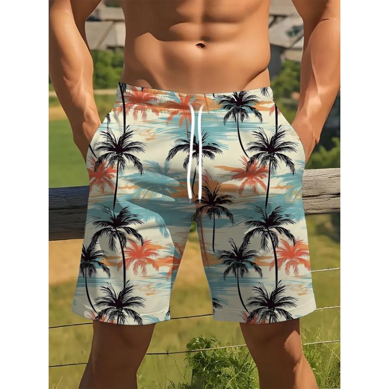 Men's Lightweight Beach Sunset Palm Print Shorts