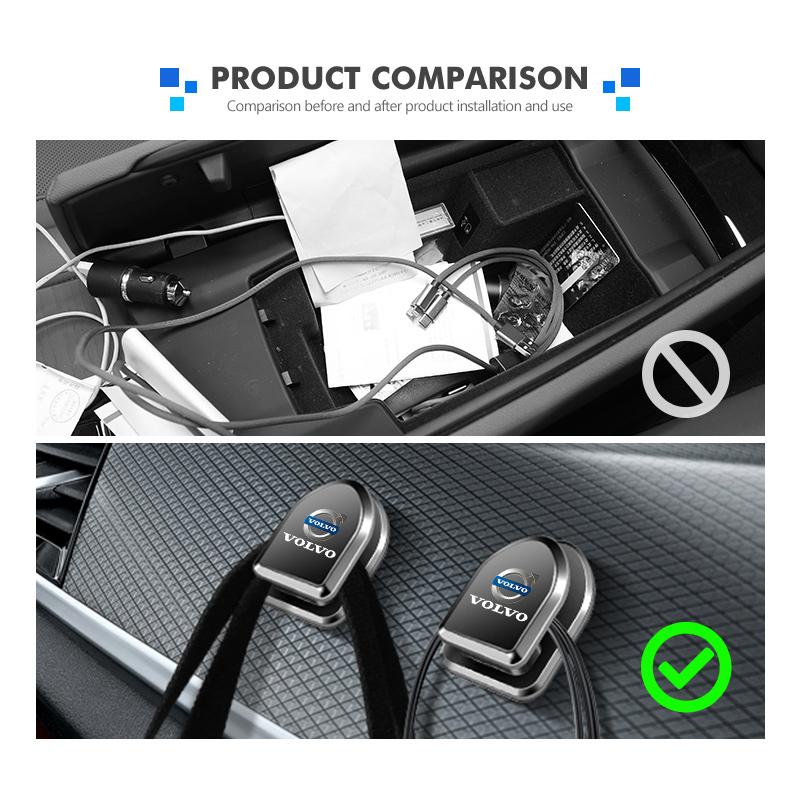 awqtn1 For Volvo Car Rear Seat Back Hooks Headrest Hanger Clip Accessories V50 S60 XC60 S40 XC40 XC90 V70 XC70 C30 V40 V60