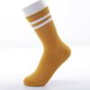Women's Autumn and Winter Fashion Solid Color Stripes Sports Two Bars in The Tube Cotton Socks