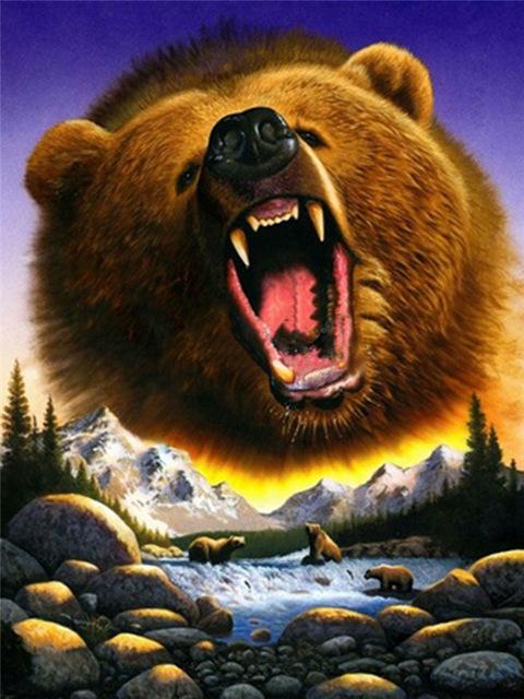 5d diamantová malba Wolf Mosaic Zvířecí kamínky Obrázky DIY Diamantové vyšívání Tygří křížový steh Mountain Wall Art