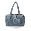 Borsone in Denim Lavato con Mini Pochette Grande Capacità da Viaggio Palestra Weekender Borsa a Spalla per Donna