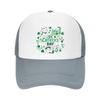 Lucky Cats Clover Parade Typography Mesh Baseball Cap Casual Hat Outdoor  For Womens Unisex FeUnisex