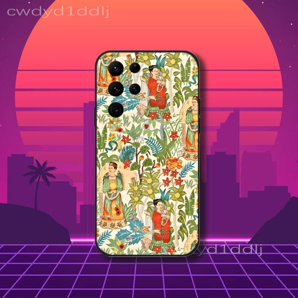 Fashion F-FridaS-S Art K-Kahlo Phone Case For Samsung S10,S21,FE,S21 ,S26,S25,S24,S23,Ultra,S9,S22,Plus Black Shell Cover