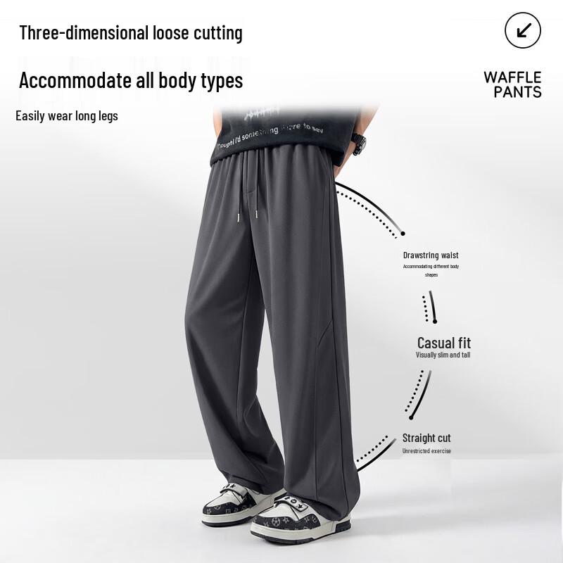 Warrior Unisex Waffle Texture Straight-Leg Casual Sport Pants