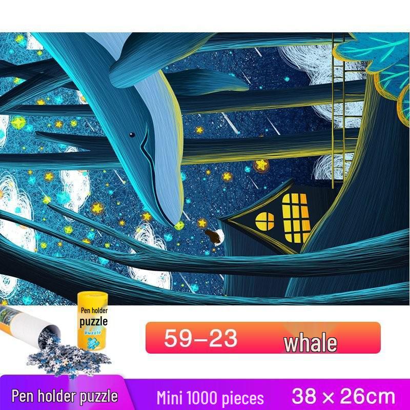 Dospělý držák na tužky 1000dílné mini krajinné puzzle hračka - Vzdělávací a zábavná