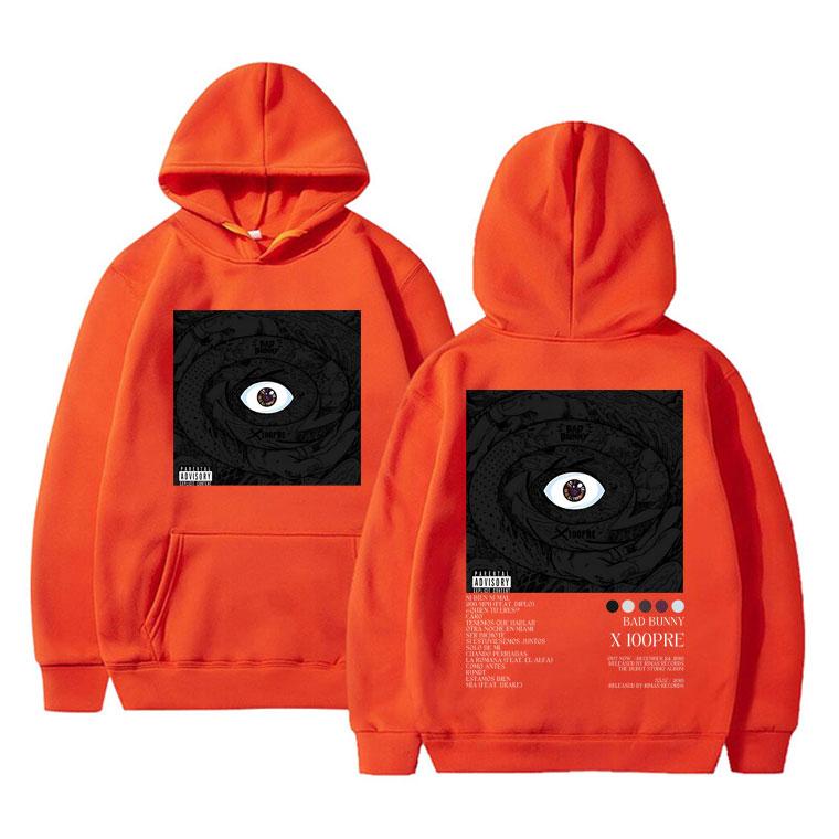 Rapper Bad Bunny X 100Pre Music Album Double Sidprint Hoodie Men Women Hip Hop Oversizhoody Sweatshirts Vintage Streetwear