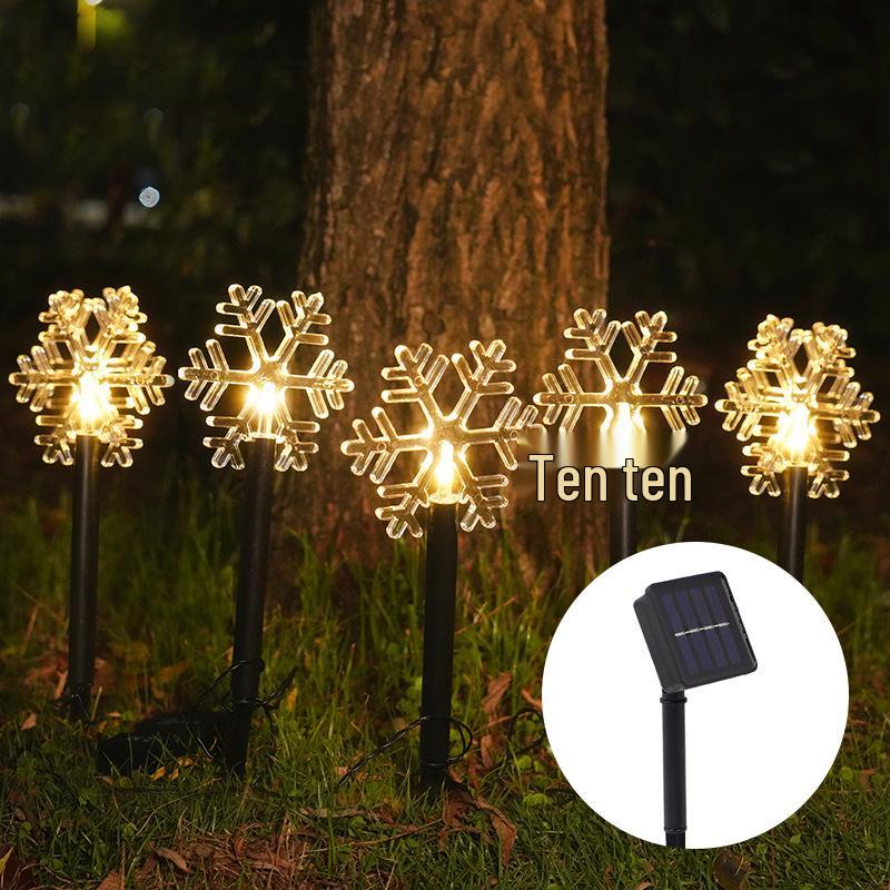 Solar-Powered LED Christmas Star & Snowflake Garden Lights