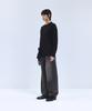 IRONYPORNO WHITELINE 86-Iroj367 Collared Placket Long Sleeve Knit Black