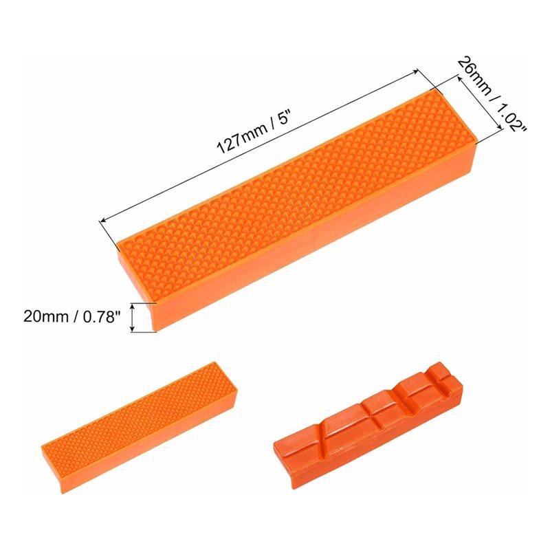 Premium-2Set Magnetic Vise Jaws 5 Inch Magnet Plain Grooves & V-Grooves Soft Rubber Bench Jaw Pad Covers Multi-Purpose Protector