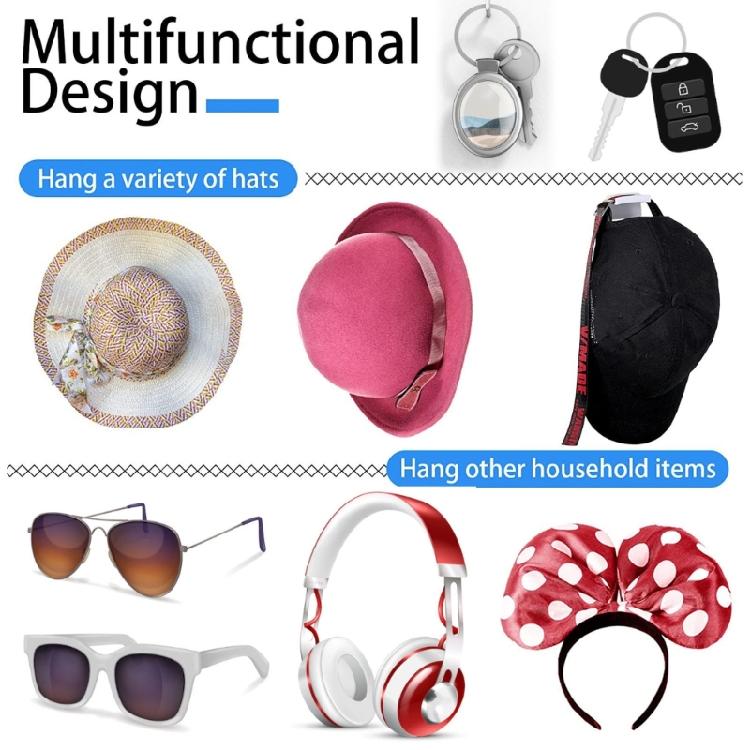 5/10/18Pcs Convenient Hat Organizer Hat Rack for Baseball Cap Minimalists Hook