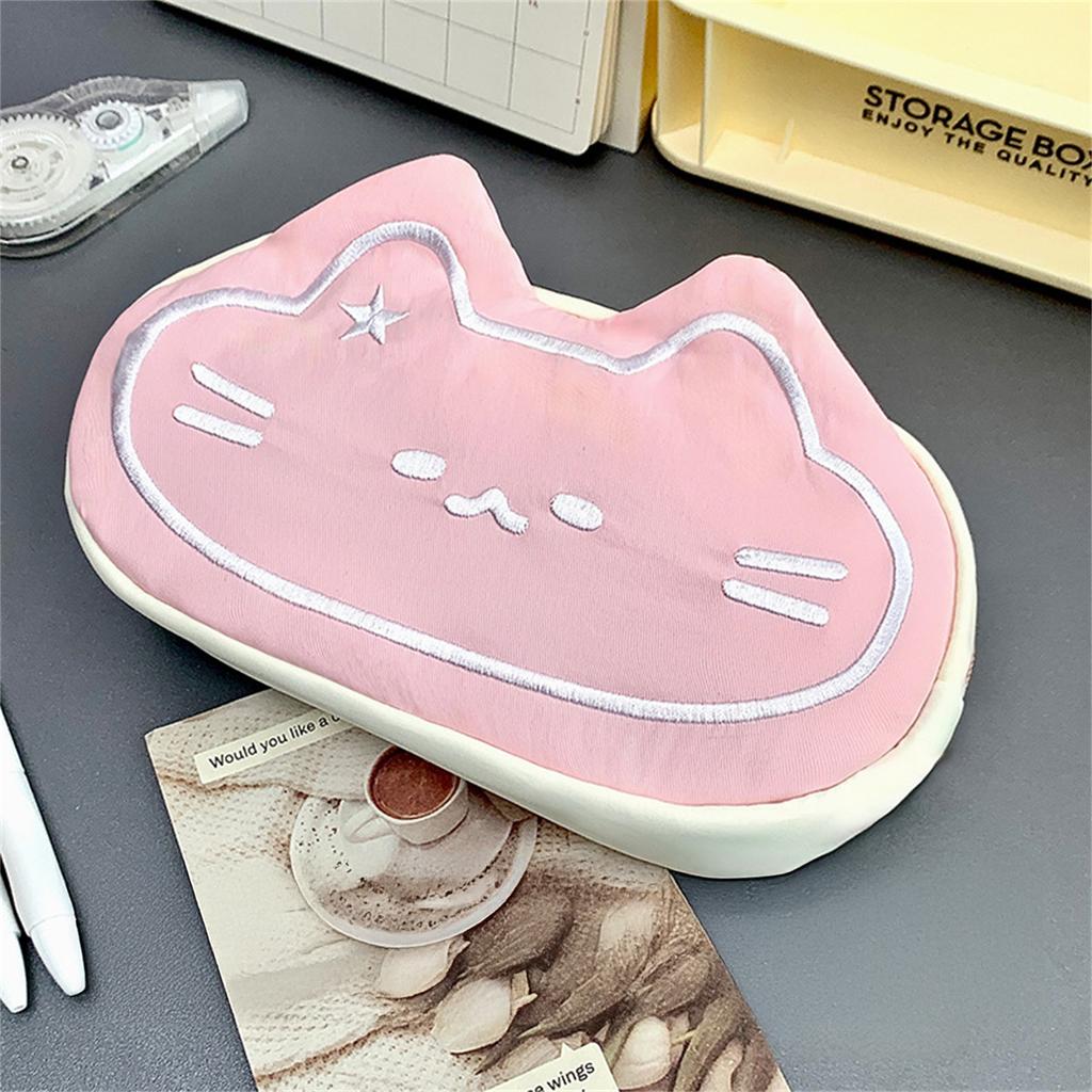 Kawaii Cat Student Stationery Bag Portable Large Capacity Fluffy Pen Case Stationery Storage Bag For School Office Accessories