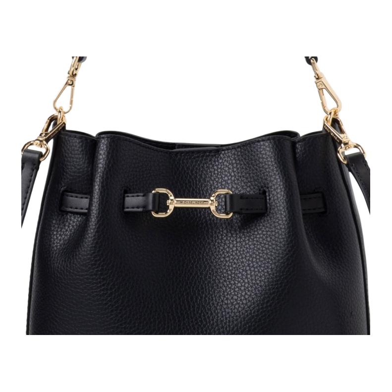 Michael Kors Carson Adjustable Strap Leather Bucket Bag Small Women Handbags Black 35S6G2ZC1L-0001