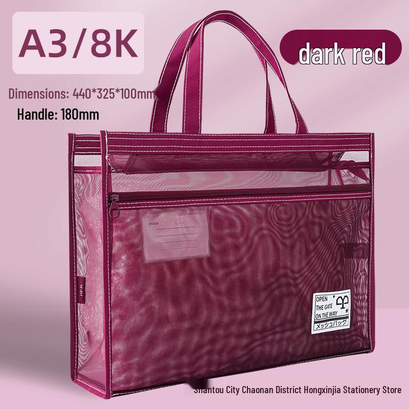 A3 Art Tote: Large Capacity Transparent Sketchbook Bag with 8K Drawing Space, Customizable Text/Logo Option