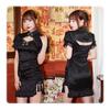 Brightlara Schwarzes Mini-Cheongsam-Kleid für Damen für Halloween-Cosplay (cos076-BK-L)