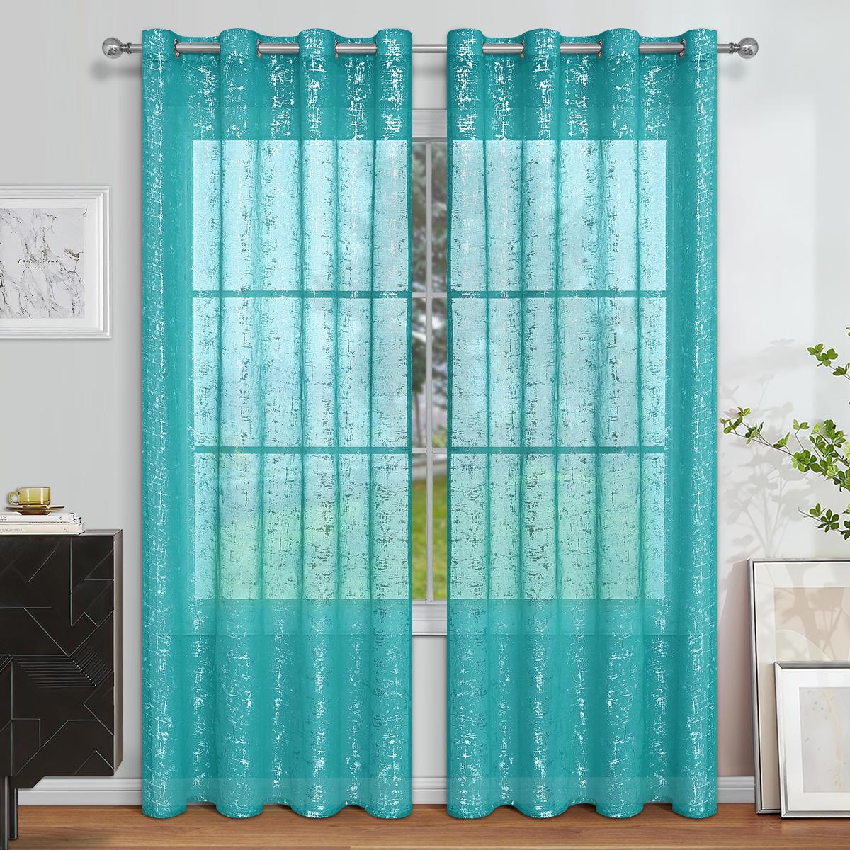 New Fashion Retro Semi Blackout Curtains Gorgeous Home Office Decoration Window Screens High Quality Perforated Curtain 100x200cm
