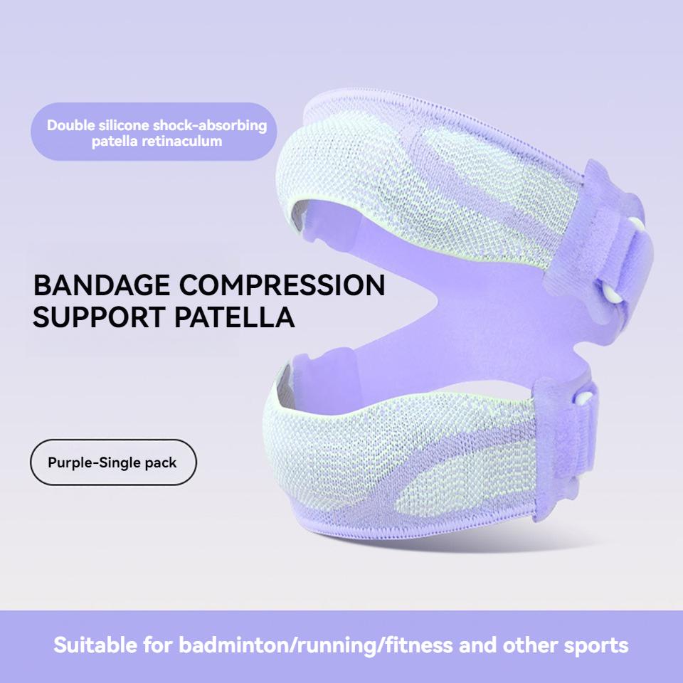 1Pcs Sports Patellar Band Knitted Comfort Knee Support Silicone Rubber Shock Absorption Compression Straps for Outdoor