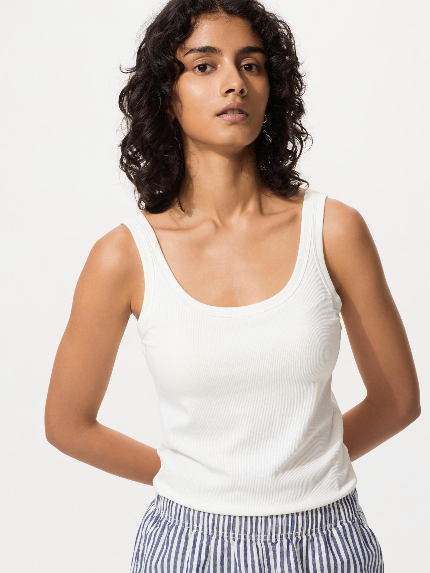 Uniqlo Japan Air Rhythm Хлопковый бюстгальтер-топ 00 WHITE/XS