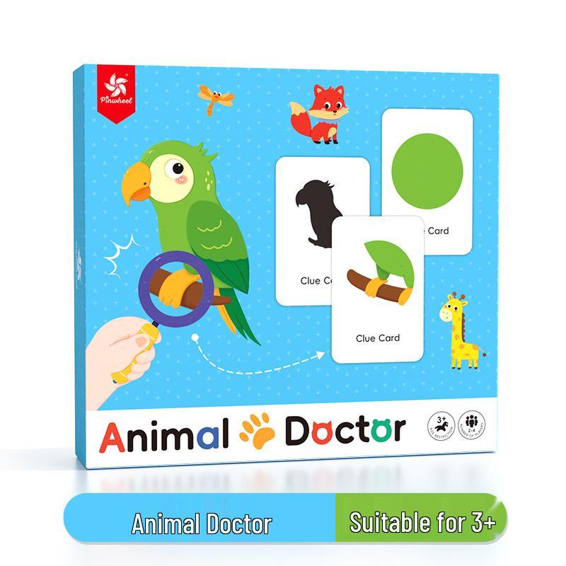 Pinwheel Animal Cognition Matching Game: Montessori Hand-Eye Coordination & Animal Doctor Theme for Kindergarten
