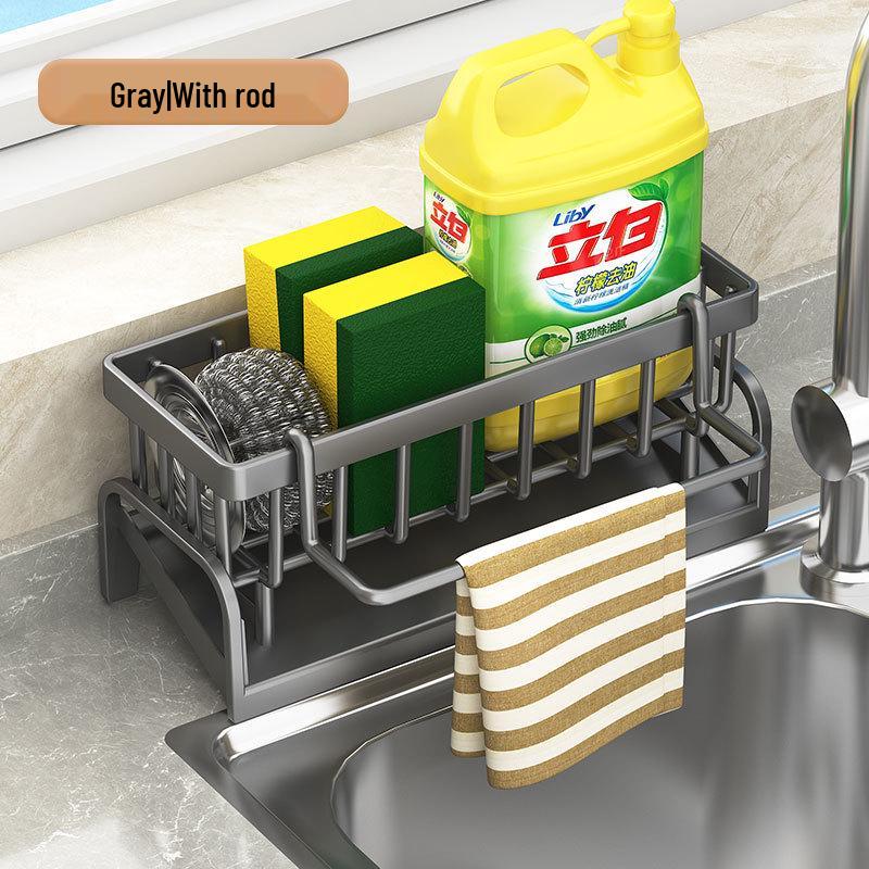Kitchen Sink Storage Rack - Drain Rack for Detergent, Sponge, and Steel Wire Ball