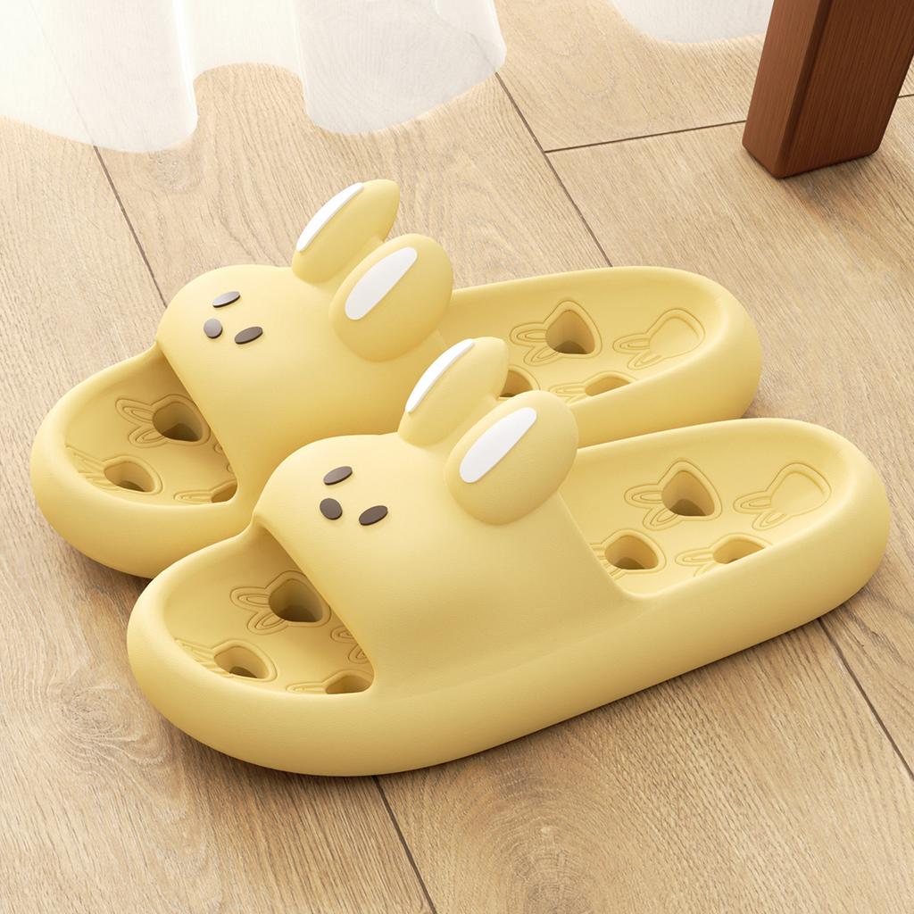 Cartoon Women Bathroom Slippers Cute Non-Slip Leaky Sandals Fashion Thick Bottom Slides Home Men Quick Drying Flip Flops