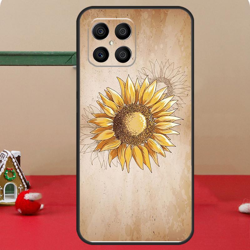 Beautiful Yellow Sunflower Case For Honor Magic 8 5 6 7 Lite Honor 400 Pro 200 70 90 X8c X8b X9a X9b X9c X9d Win Cover