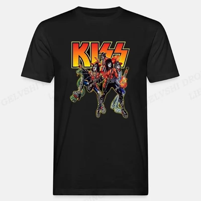 

2025 Kiss Band T Shirt Men Women Fashion T-shirt Cotton Tshirt Kids Hip Hop Tops Tees Unisex Camisetas Hombre Tops Rock Band 3XL