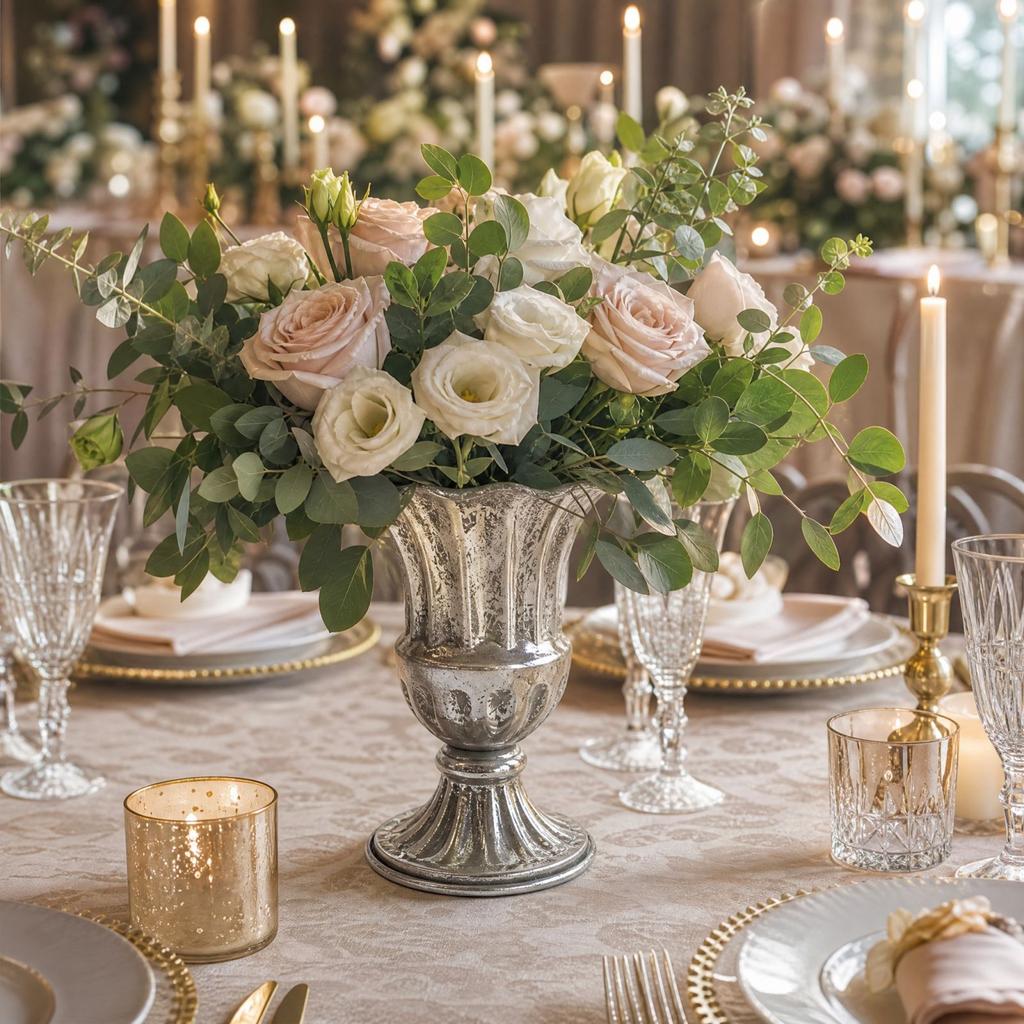 Vaso di Fiori Vintage, Centrotavola Europeo per Banchetto Nuziale, Fioreria e Decorazione per la Casa