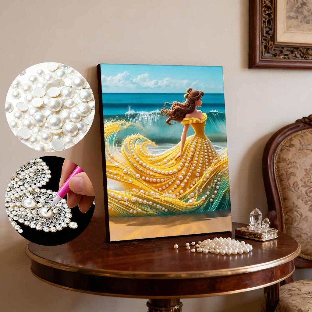 Disney Pearl Painting Beauty and The Beast Art Pearl Painting Set These Wall Decoration Pearl Art Paintings Are Handmade Gifts, HomeorOfficeDecoration