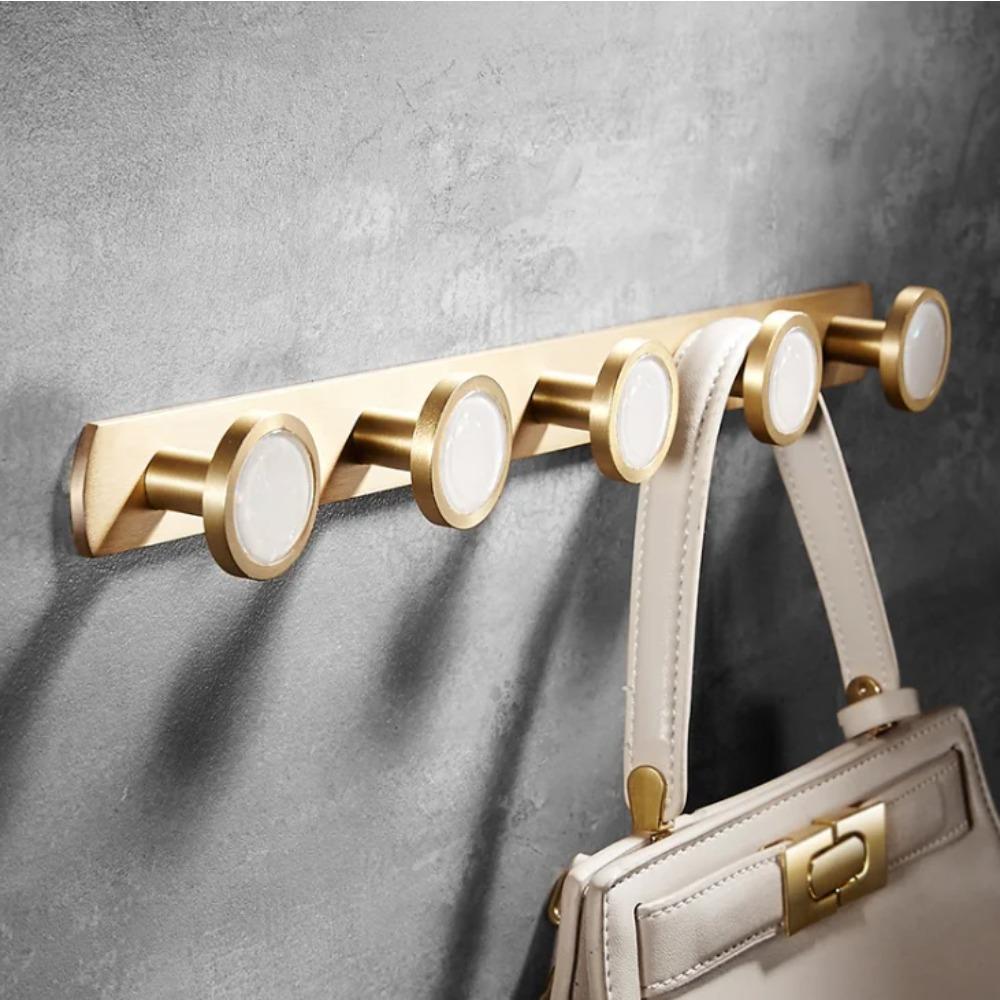Bathroom Robe Hooks Brass Hooks for Hanging Clothes Hook Door Wall Double Hooks Bathroom Accessories Towel Hook