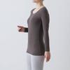 Belle Maison Cotton Blend Long Sleeve Warm Inner Dark Size M Women's Shirt, Hotcot, Gray,