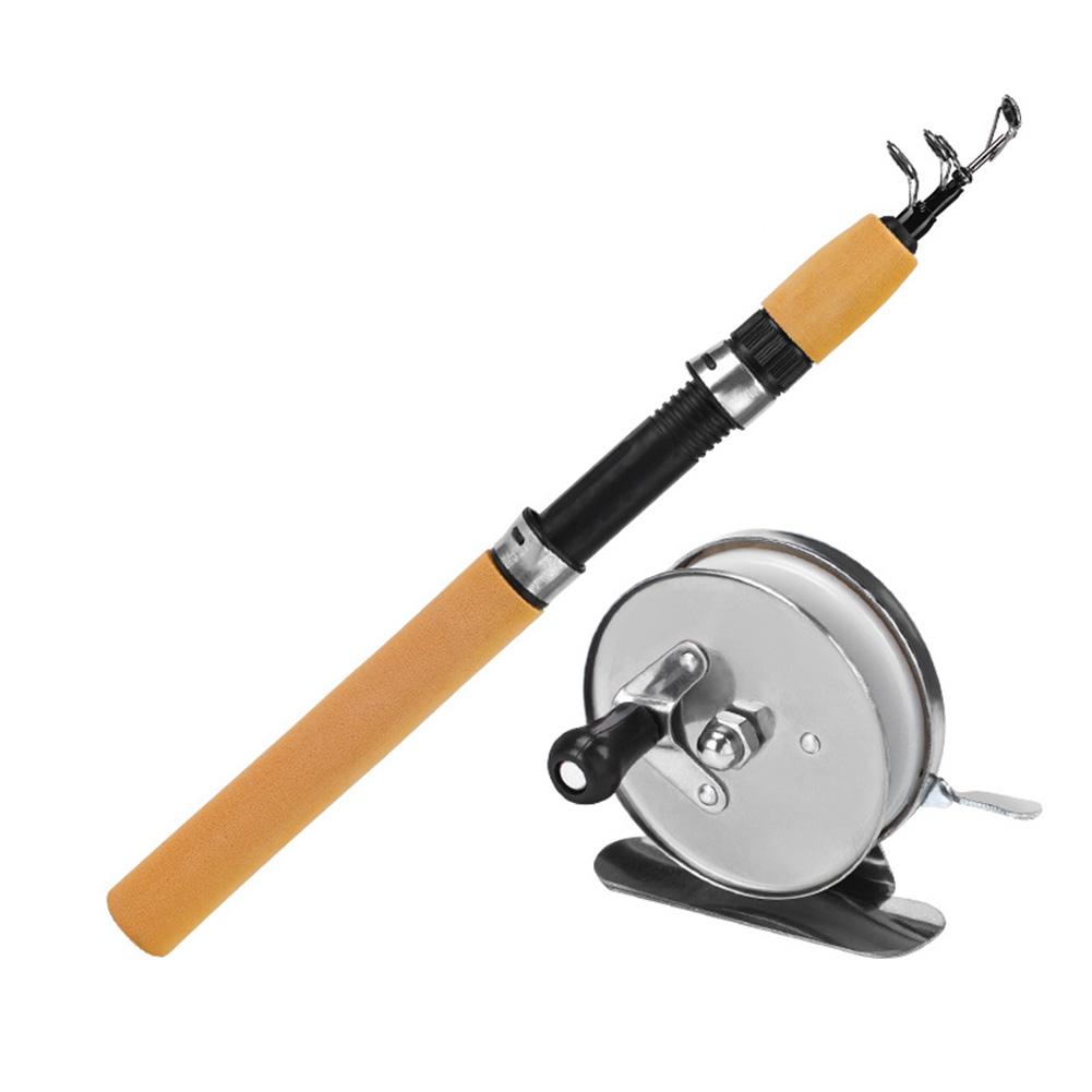 Telescoping Ice Fishing Rod Set Carbon Fiber Ice Fishing Rod and Reel Combo Mini Pole Ice Fishing Reel Set Fishing Accessories