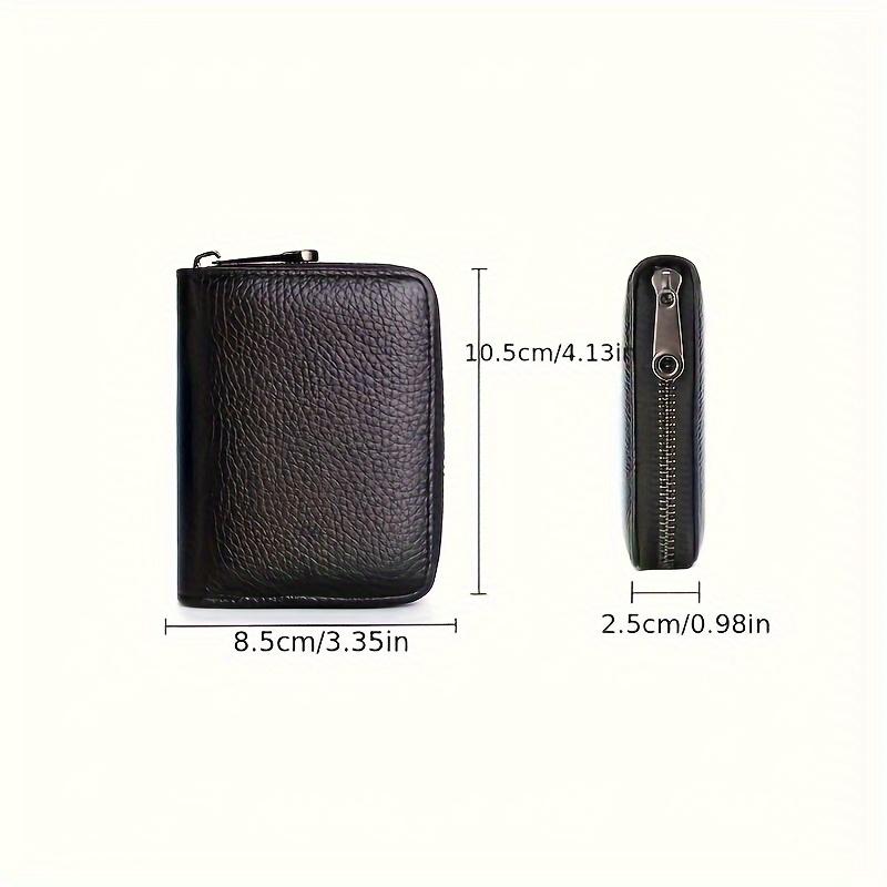 Multi Slot Card Holder Vintage Small Wallet Women Men Business Bank Credit Card Bag Male Coin Pouch Solid Leather Zipper Wallet