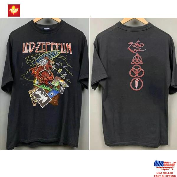 Trending Led Zeppelin II Album Rock Band Black Unisex T-shirt Size S-5XL Unisex T-Shirt S