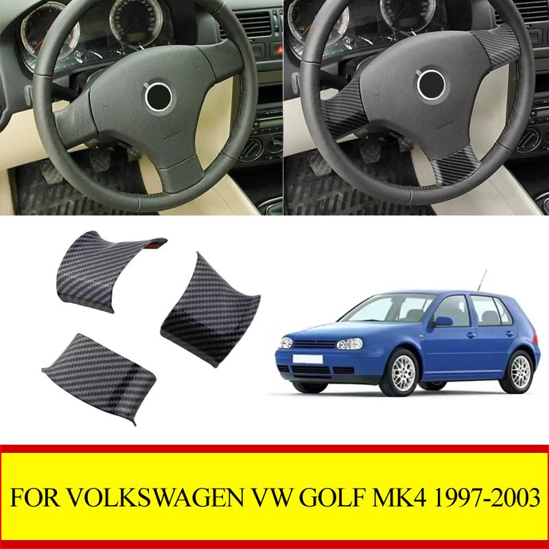 For Volkswagen VW Golf 4 MK4 1997- 2003 Car Steering Wheel Panel Sequ Stickers Cover Decoration car Accessories