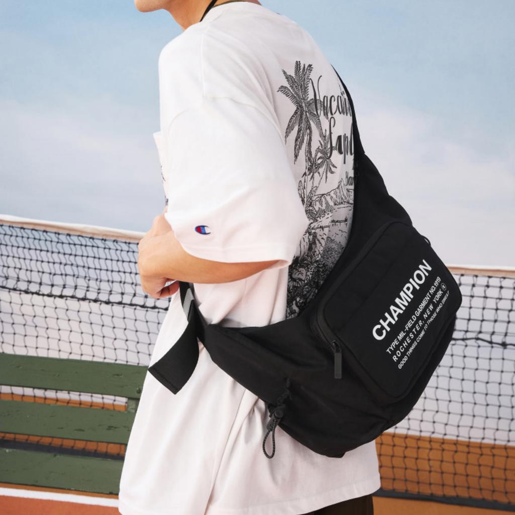 New Champion Fabric Shoulder Bag Regular Unisex Champion White/Pumice Gray/Black U5BACPU34