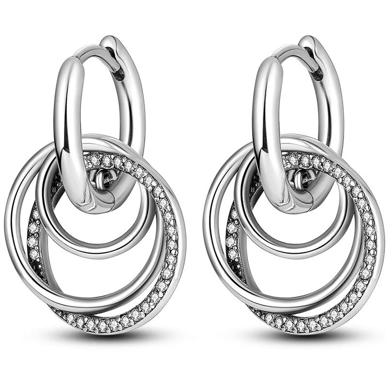 Sales100 % S925 Sterling Silber Sterne Mond Herzförmige Frauen Ohrringe Fit Original Ohrringe Hochzeit Edlen Schmuck Geschenke