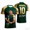 Children's 3D Stereoscopic Mbappé Print Football Jersey T-shirt Family Set, Suitable for Outdoor Training Wear