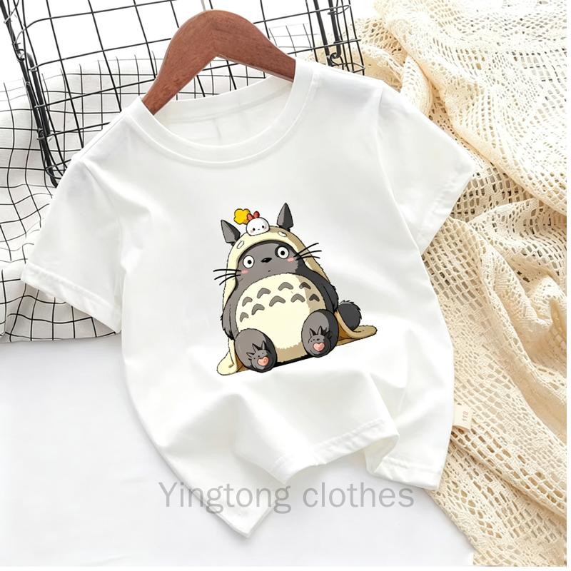 Totoro Cute T-shirts Unisex Fashion Short Sleeve Cartoon Anime Pattern Printed T-shirt Summer Clothes Comfortable Soft Tops Gift