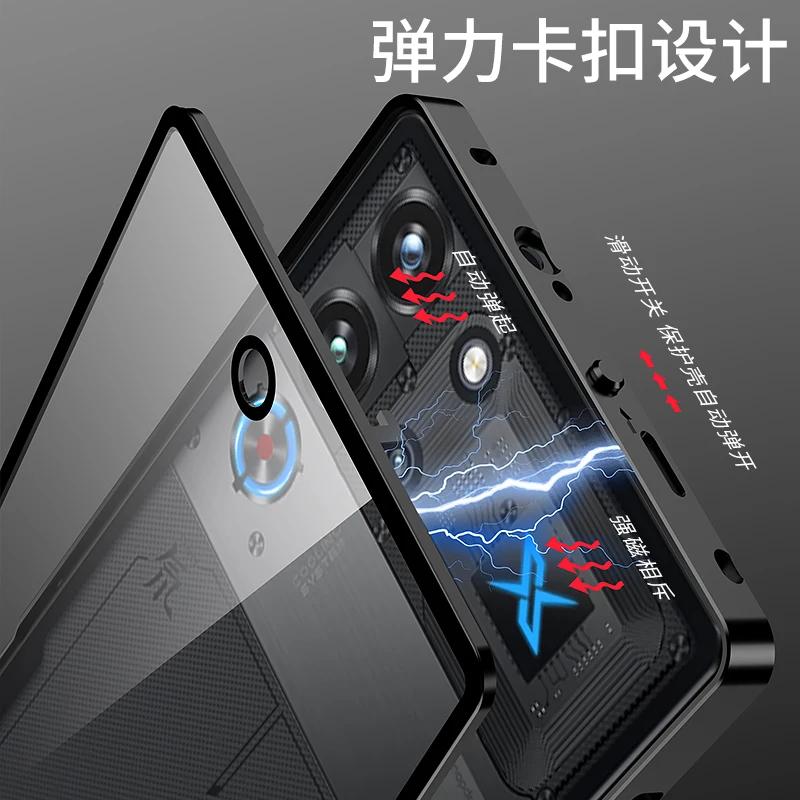 For Red magic10 ProPlus Case Aluminium Alloy Metal Frame Tempered Glass Camera Protection Cover For Red Magic 10 Pro Plus 10Pro