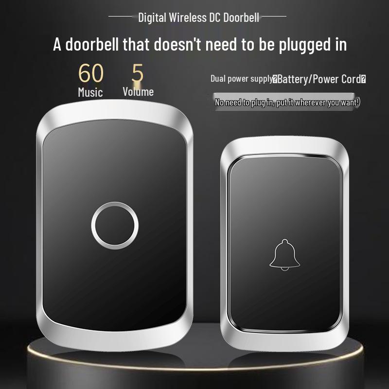 300m Range DC-Powered Wireless Smart Doorbell with 60 Tunes