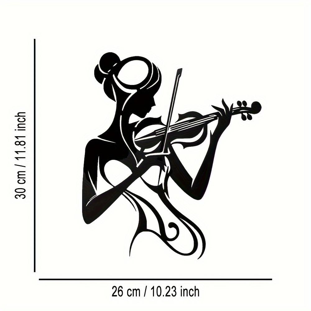 Elegant Violinist Metal Wall Art, Modern Craft Home Decor, Removable for Living Room Office Patio Cafe, Gift
